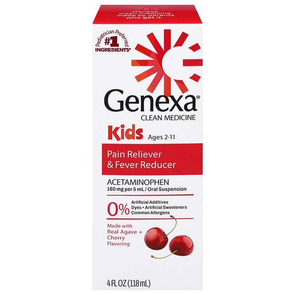 Genexa Kids' Pain & Fever Organic Cherry Acetaminophen Oral Suspension