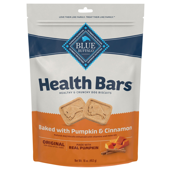 Blue Buffalo Health Bars Original Baked w/Pumpkin & Cinnamon Dog Biscuits