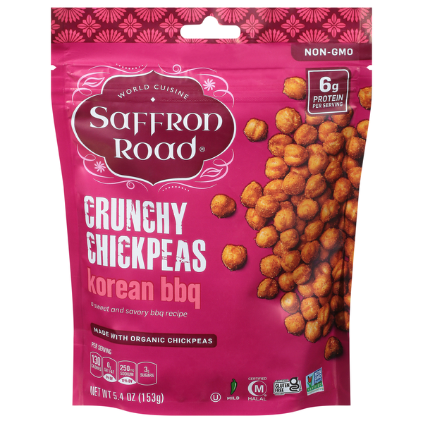 Saffron Road Dried Crunchy Chickpeas Korean BBQ Organic