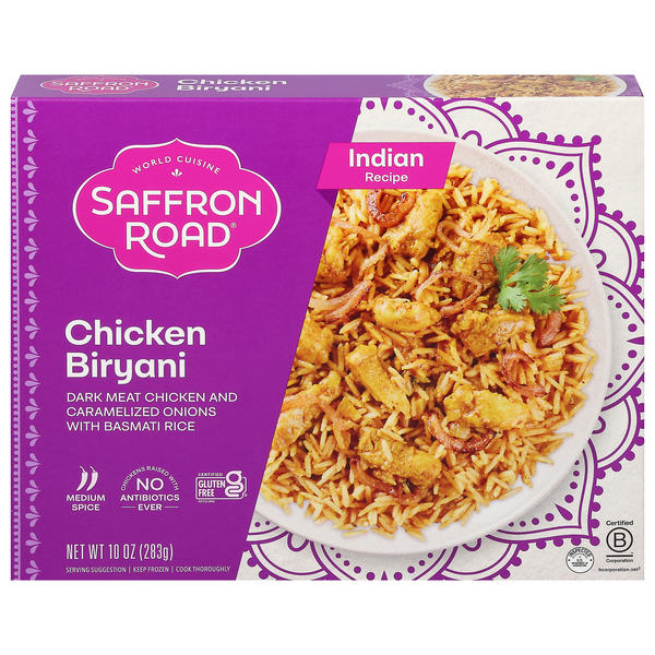 Save on Saffron Road Chicken Biryani with Basmati Rice Gluten Free