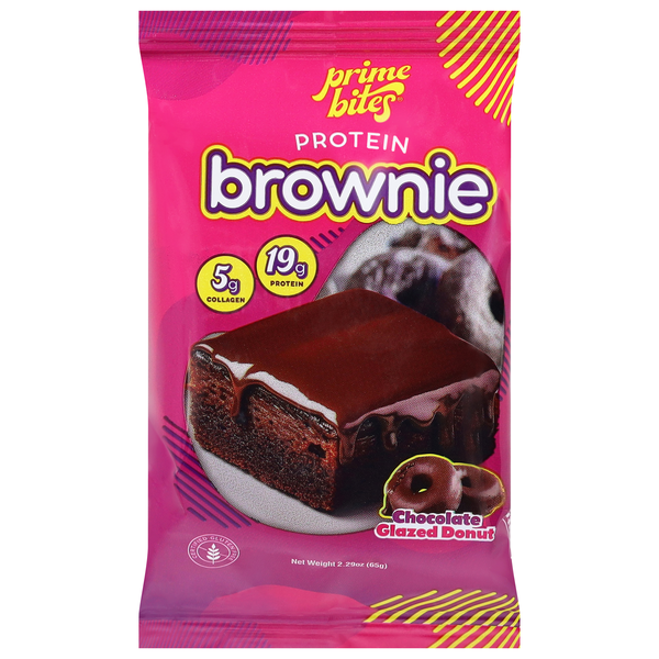 Prime Bites Glazed Chocolate Donuts 19g Protein Brownie