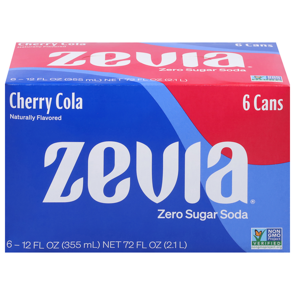 Zevia Zero Sugar Cherry Cola Soda - 6 pk