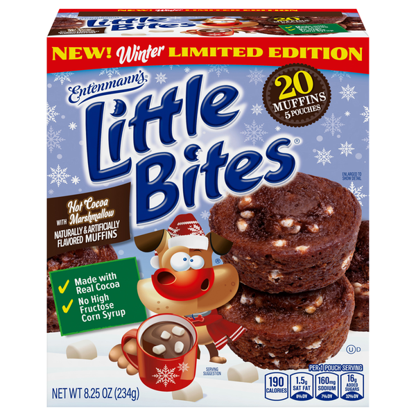 Entenmann's Little Bites Limited Hot Cocoa w/Marshmallow Mini Muffins 5 ct