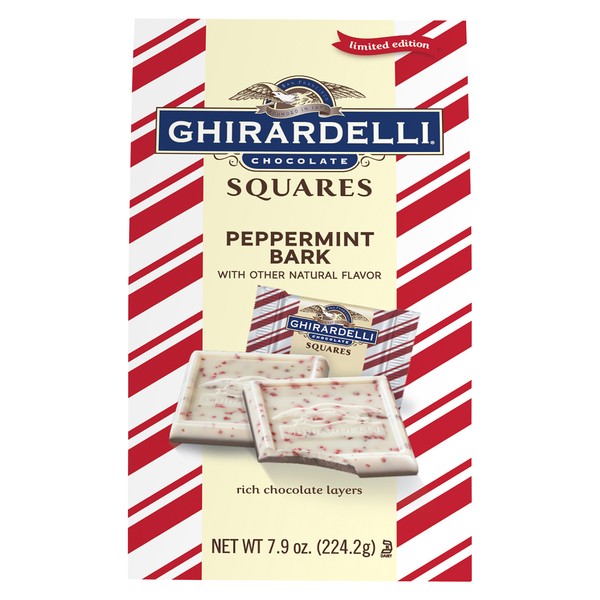 Ghirardelli Christmas Peppermint Bark Squares Candy