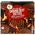 Giant All Natural 100% Pure Ground Beef Patties - 16 ct Frozen