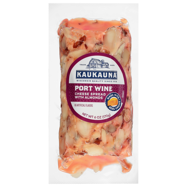 Kaukauna Port Wine Spreadable Cheese Log with Almonds