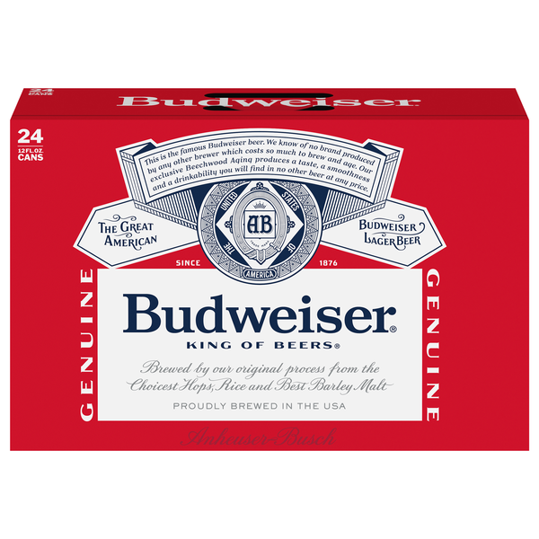 Budweiser Lager Beer - 24 pk