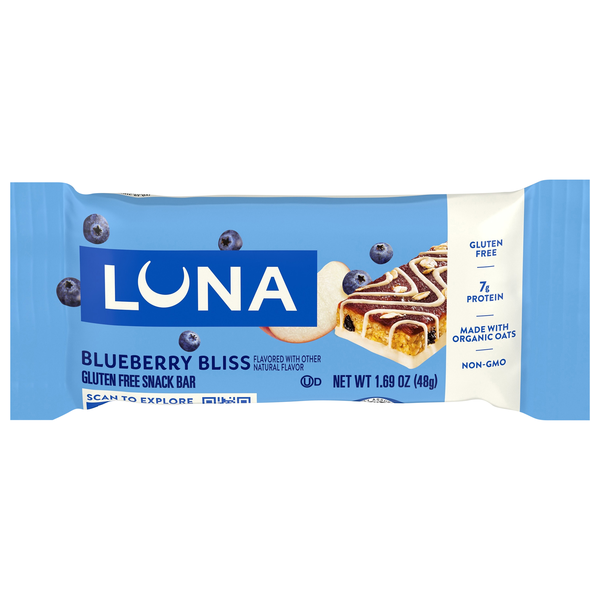 LUNA Organic Gluten Free Blueberry Bliss Protein Snack Bar