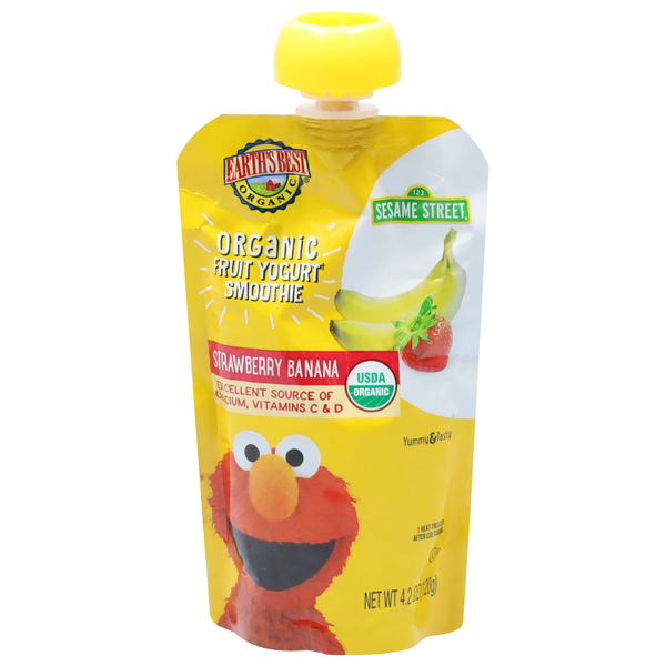 Earth's Best Organic Sesame Street Strawberry Banana Fruit Yogurt Smoothie
