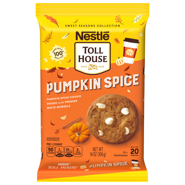 Nestle Toll House Pumpkin Spice Cooke Dough with White Morsels - 20 ct