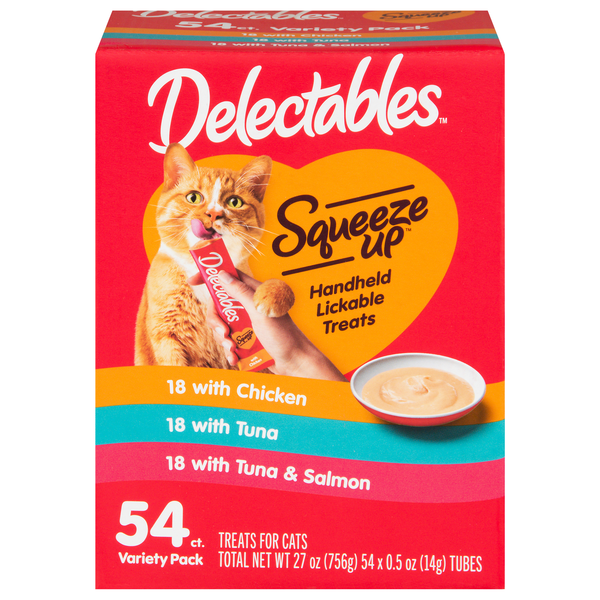 Delectables Squeeze Up Variety Pack Lickable Cat Treat - 54 ct