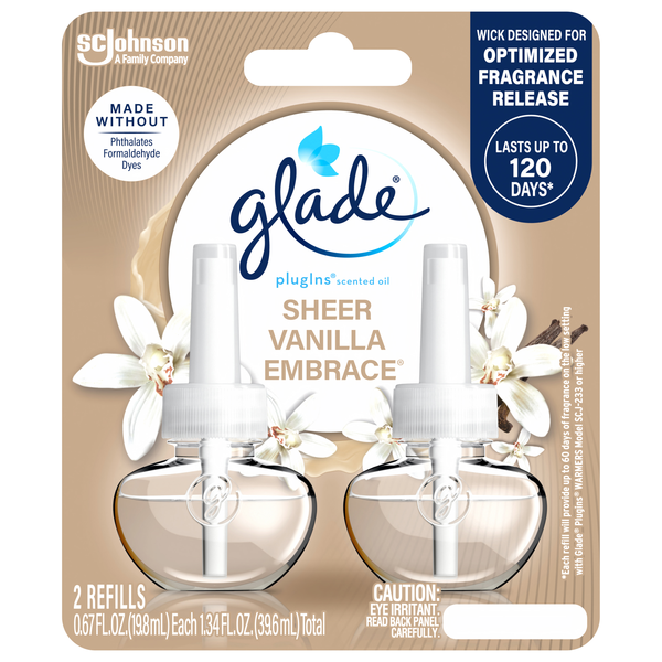 Glade plugIns Sheer Vanilla Embrace Scented Oil Refills - 2 ct