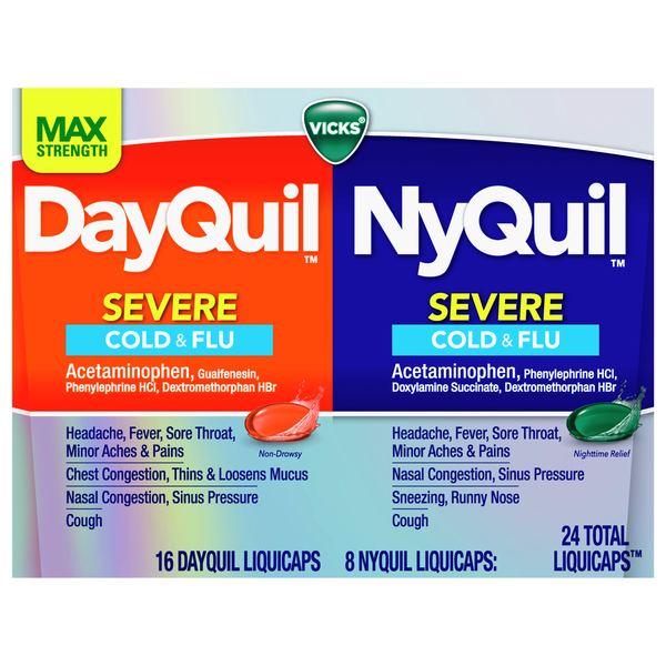 Vicks DayQuil & NyQuil Severe Cold & Flu Combo Max Strength LiquiCaps