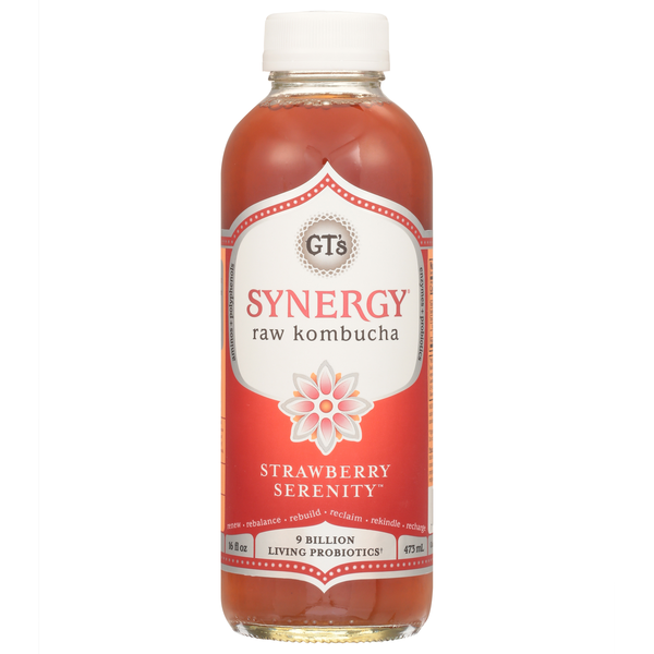 GT's Synergy Organic Strawberry Serenity Raw Kombucha