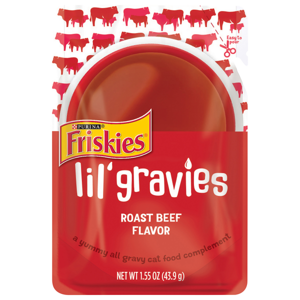 Save on Friskies Lil' Gravies Cat Food Complement Roast Beef Flavor