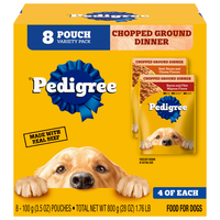 PEDIGREE Chopped Ground Dinner Variety Pack Wet Dog Food - 8 ct