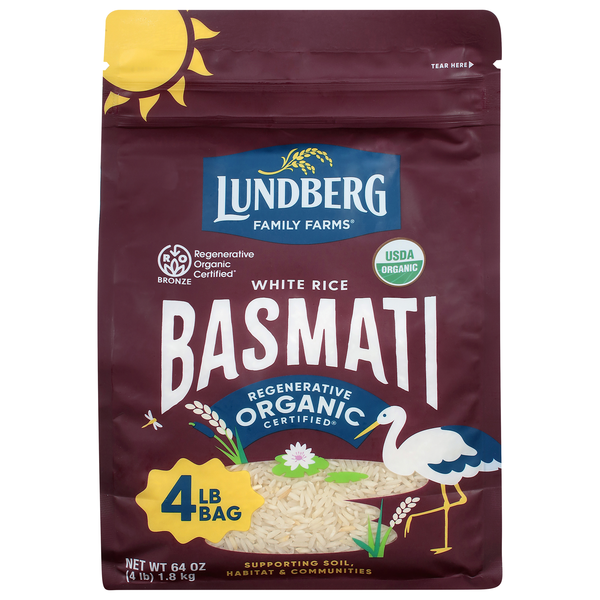 Lundberg Organic Gluten Free California White Basmati Rice