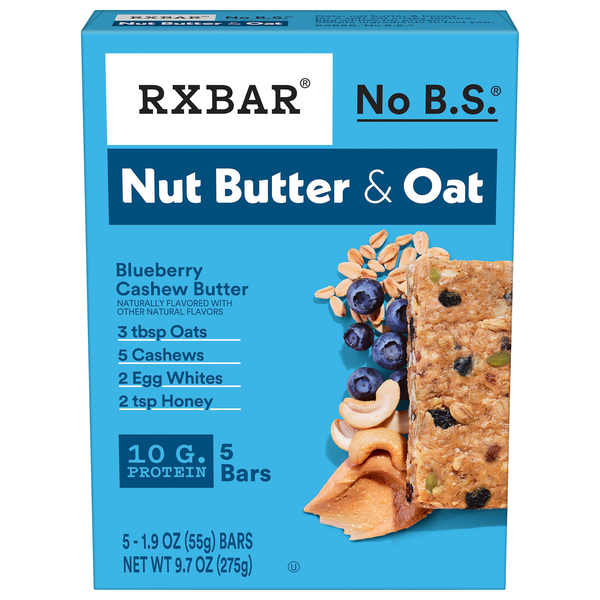 RXBAR Nut Butter & Oat Blueberry Cashew Butter Protein Bar - 5 ct