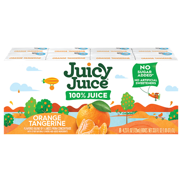 Juicy Juice 100% Orange Tangerine Juice Boxes No Added Sugar - 8 pk