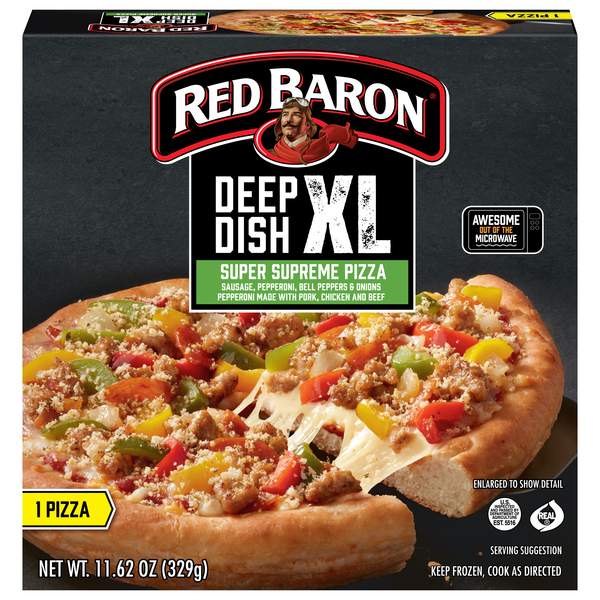 Red Baron Deep Dish XL Super Supreme Pizza Frozen
