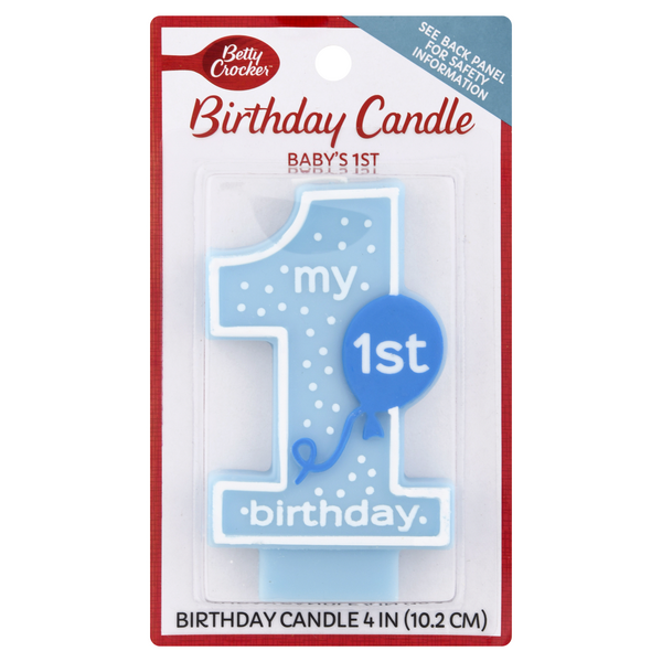 Betty Crocker Baby's 1st Blue Birthday Candle 4 Inch