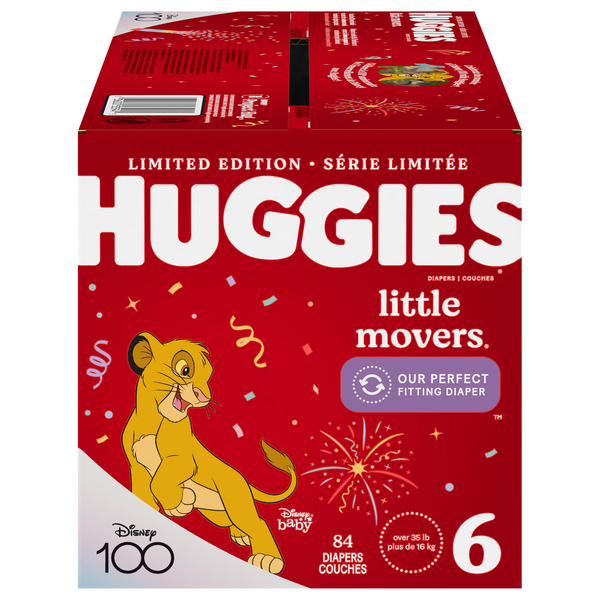 Save on Huggies Little Movers Size Baby Diapers 35+ lb Order