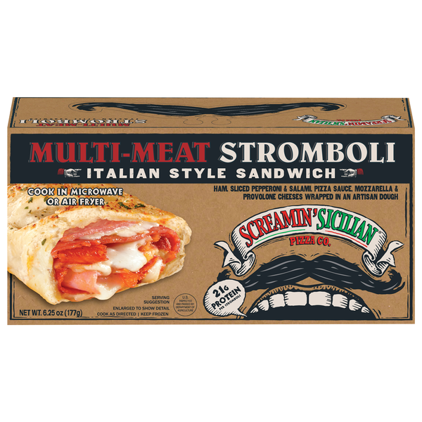 Screamin' Sicilian Pizza Co. Italian Style Multi-Meat Stromboli Frozen