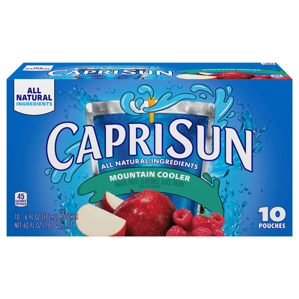 Capri Sun All Natural Mountain Cooler Juice Drink Pouches - 10 pk
