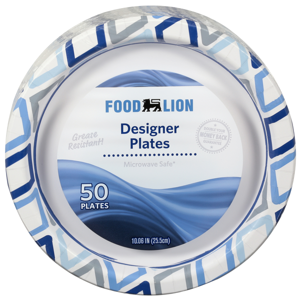 Food Lion Designer Paper Plates 10.06 Inch
