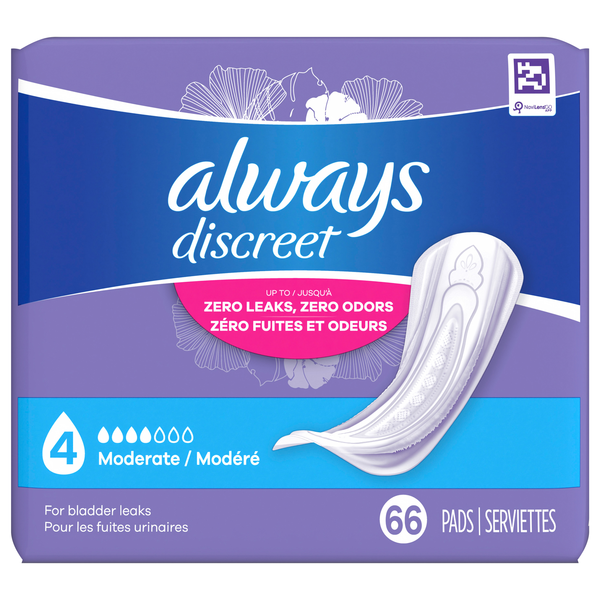 Always Discreet Incontinence Pads 4 Moderate