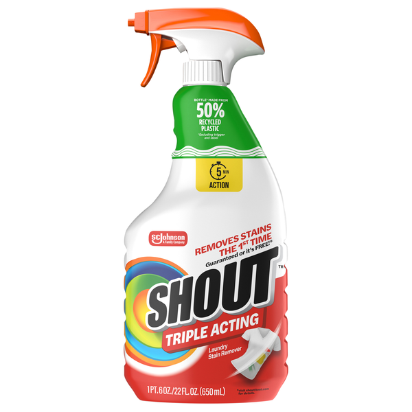 Shout Triple Acting Liquid Laundry Stain Remover Trigger Spray