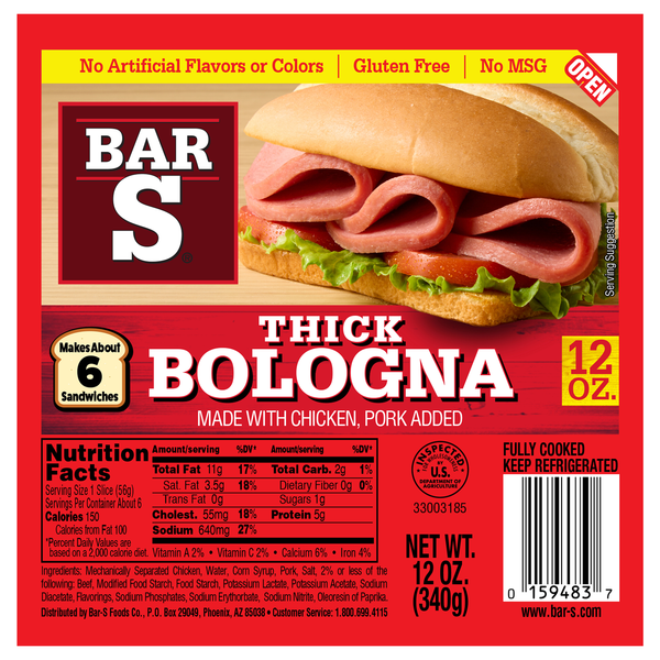Bar-S Thick Bologna Sliced