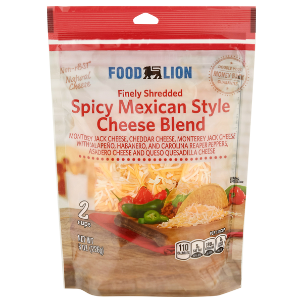Food Lion Finely Shredded Spicy Mexican Style Cheese Blend