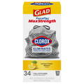 Glad ForceFlex MaxStrength w/Clorox Lemon Fresh Kitchen Trash Bags 13 Gal