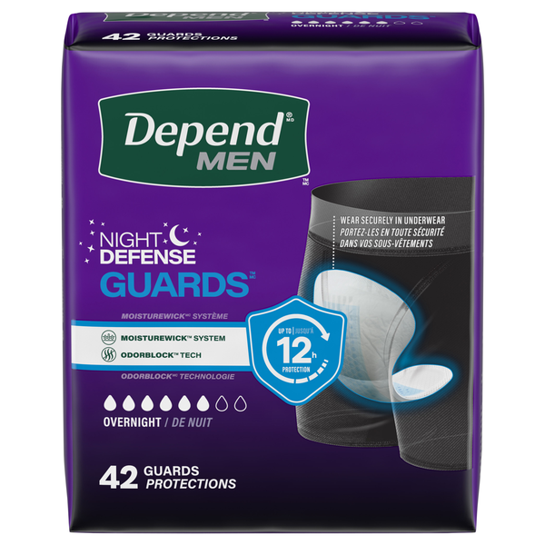 Depend Night Defense Guards Men's Overnight Incontinence Pads