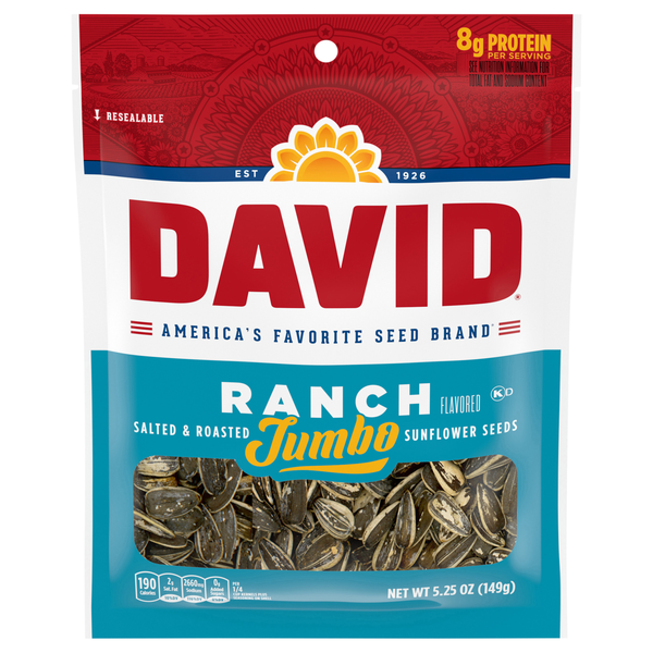 DAVID Ranch Salted & Roasted Jumbo Sunflower Seeds