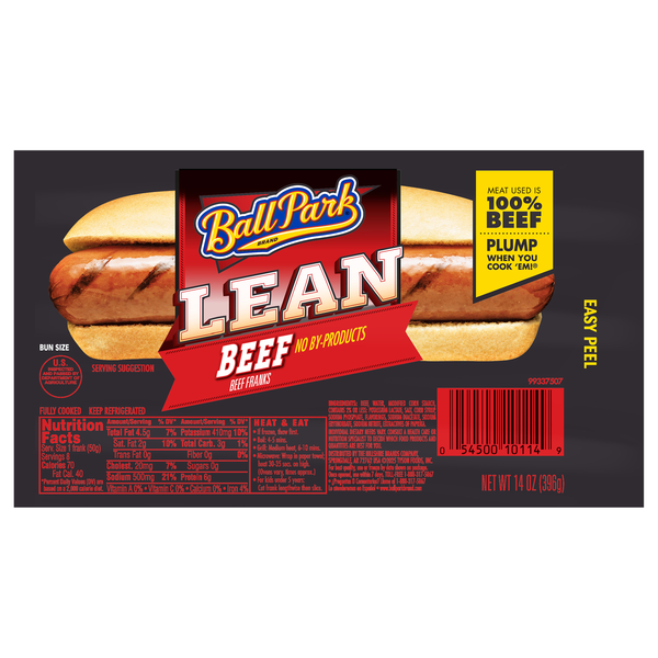 Ball Park Lean Bun Size Beef Franks - 8 ct