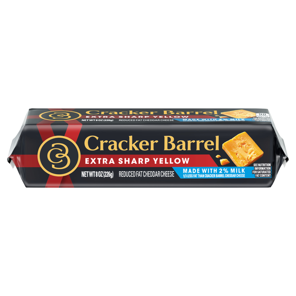 Cracker Barrel Reduced Fat Extra Sharp Yellow Cheddar Cheese Block