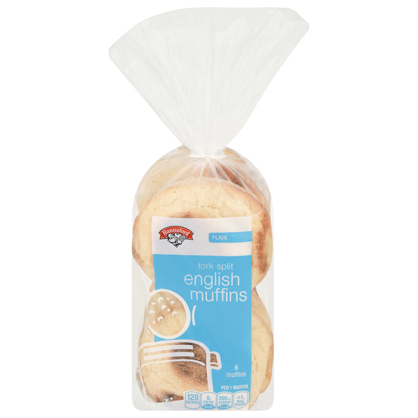 Hannaford Plain Fork Split English Muffins - 6 ct