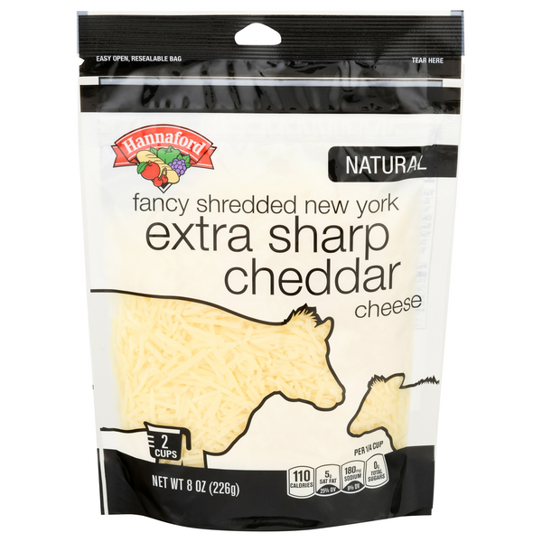 Hannaford Natural Fancy Shredded New York Extra Sharp Cheddar Cheese