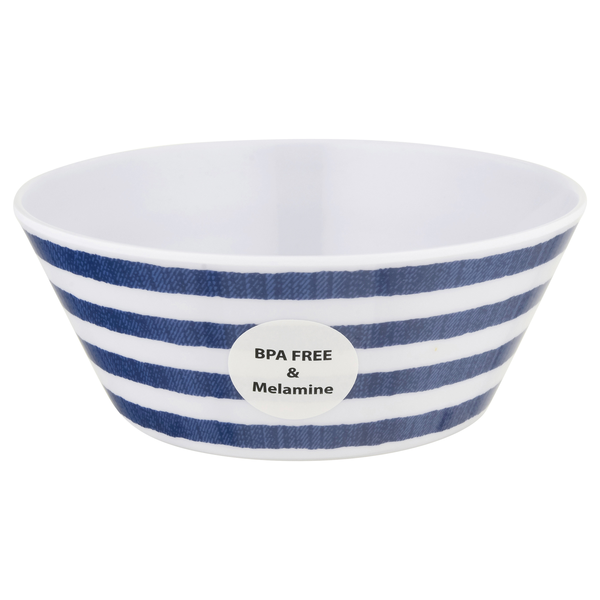 Smart Living Single Serve Bowl Blue & White Stripes