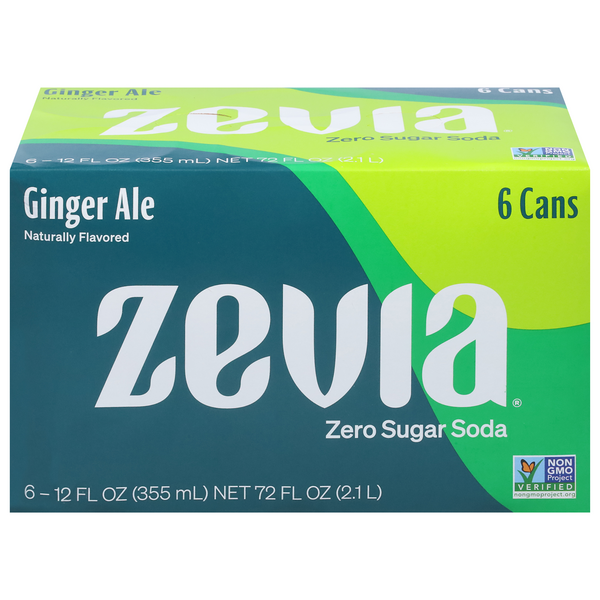 Zevia Caffeine Free Zero Sugar Ginger Ale Soda - 6 pk