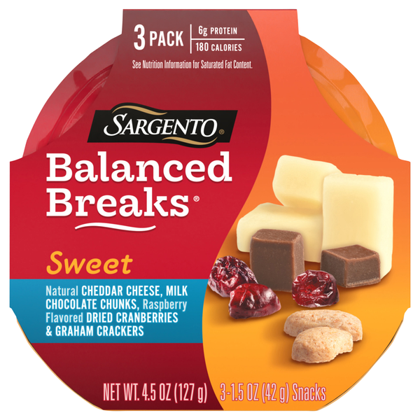 Sargento Balanced Breaks Sweet Cheddar/Cranberries/Graham Crackers - 3 ct