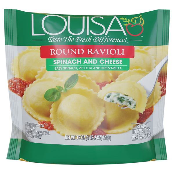Louisa Round Spinach & Cheese Ravioli Pasta Frozen