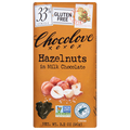 Chocolove Gluten Free Hazelnuts Milk Chocolate Candy Bar 33% Cocoa