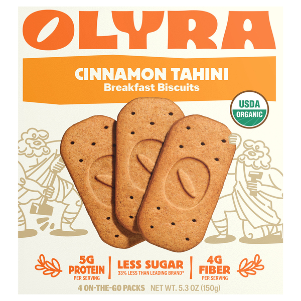 Olyra Organic Cinnamon Tahini Breakfast Biscuits - 4 ct