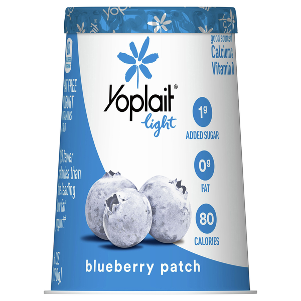 Yoplait Light Fat Free Blueberry Patch Yogurt Cup