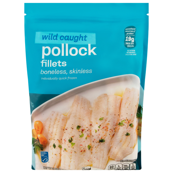 Wild Caught Boneless Skinless Pollock Fillets Frozen