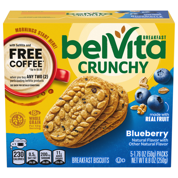 belVita Crunchy Blueberry Breakfast Biscuits - 5 ct