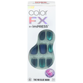imPRESS Color FX No Glue Mani Press On Nails Blue Metallic